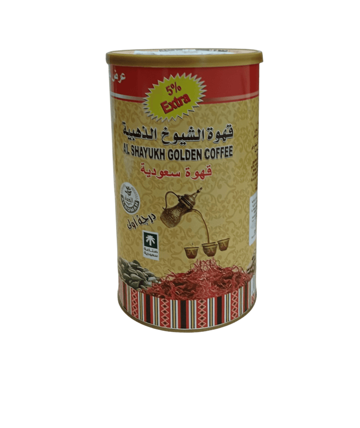 قهوة الشيوخ الذهبية سعودية بالهيل والزعفران الشاي 500 جرام قهوة الشيوخ الذهبية سعودية بالهيل والزعفران - نكهة عربية أصيلة وغنية